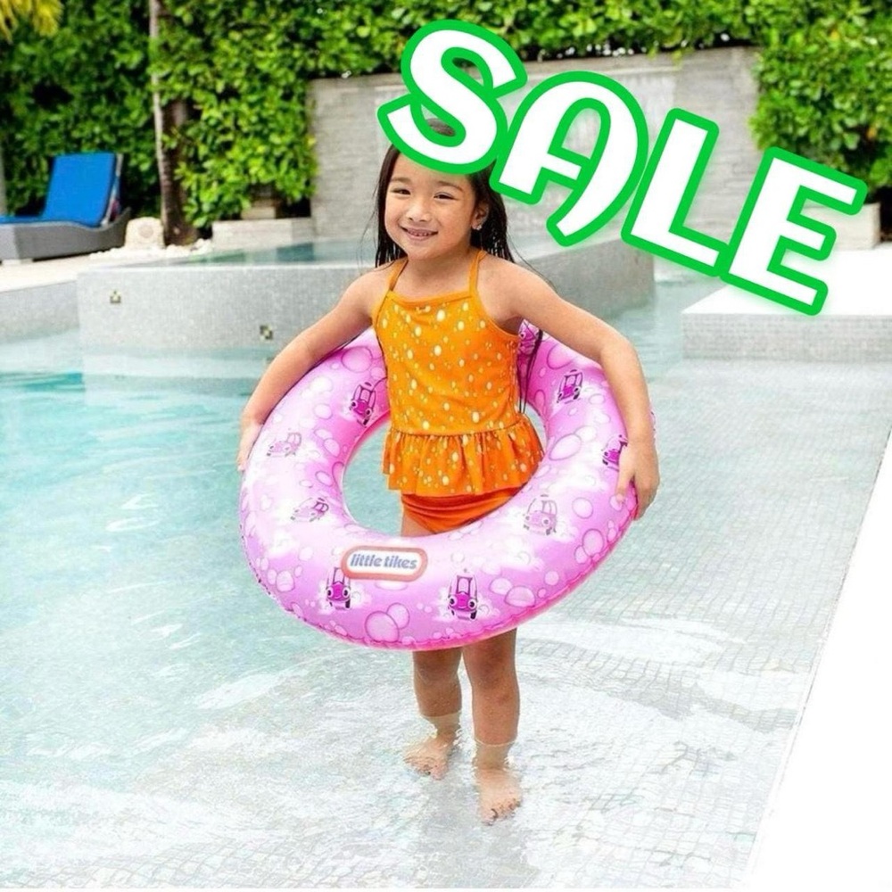 ‼️FINAL CLEARANCE SALE‼️Little Tikes Inflatable Pink Pool Tube Swim Ring NEW